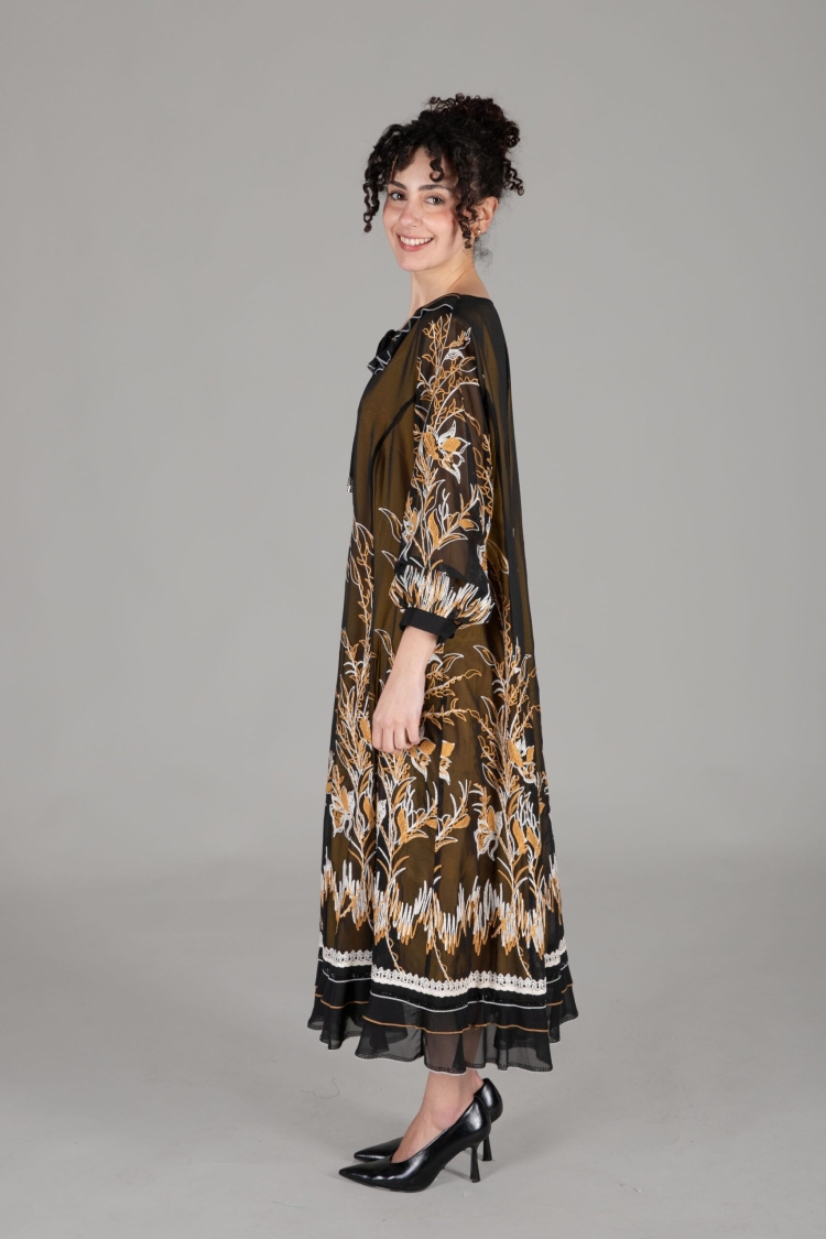 Round Neck Ruffle Dress