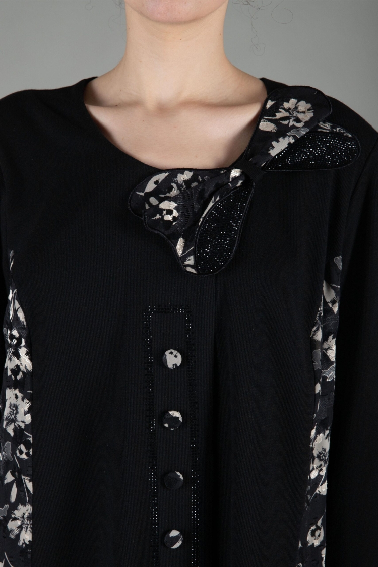 Round Neck Chiffon Dress