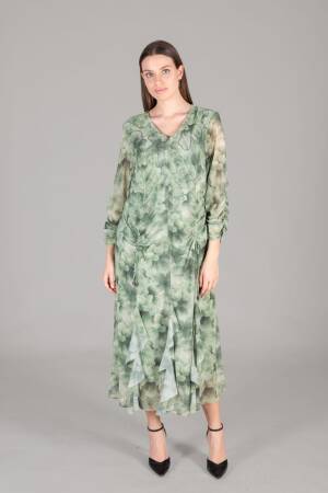 Round Neck Empirme Dress - GUMANIZE - Globality Store - Women Clothes Wholesale Turkey