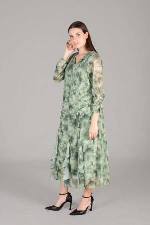 Round Neck Empirme Dress - GUMANIZE - Globality Store - Women Clothes Wholesale Turkey