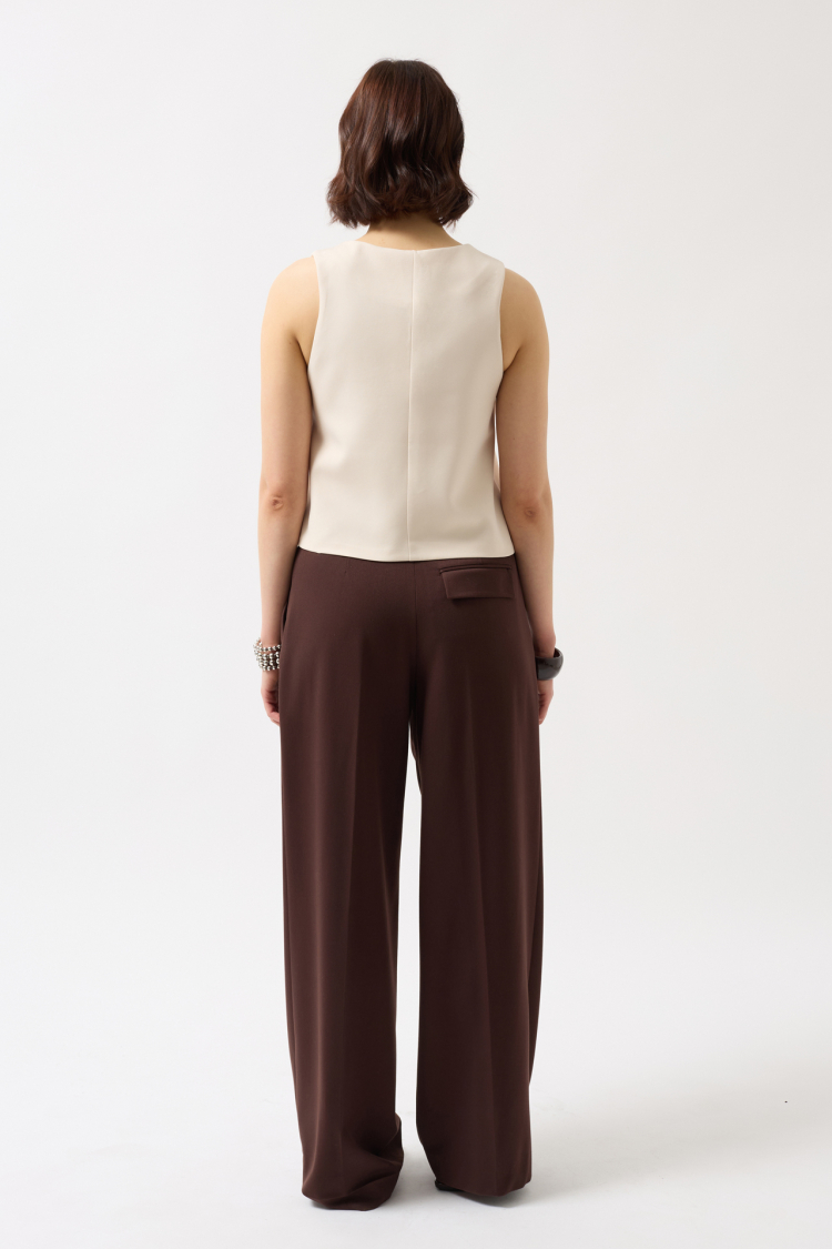 Belt Detail V-Neck Vest