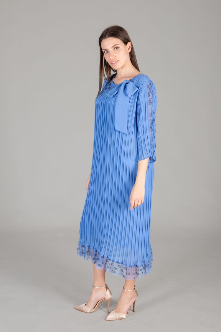 Round Neck Tulle Chiffon Dress