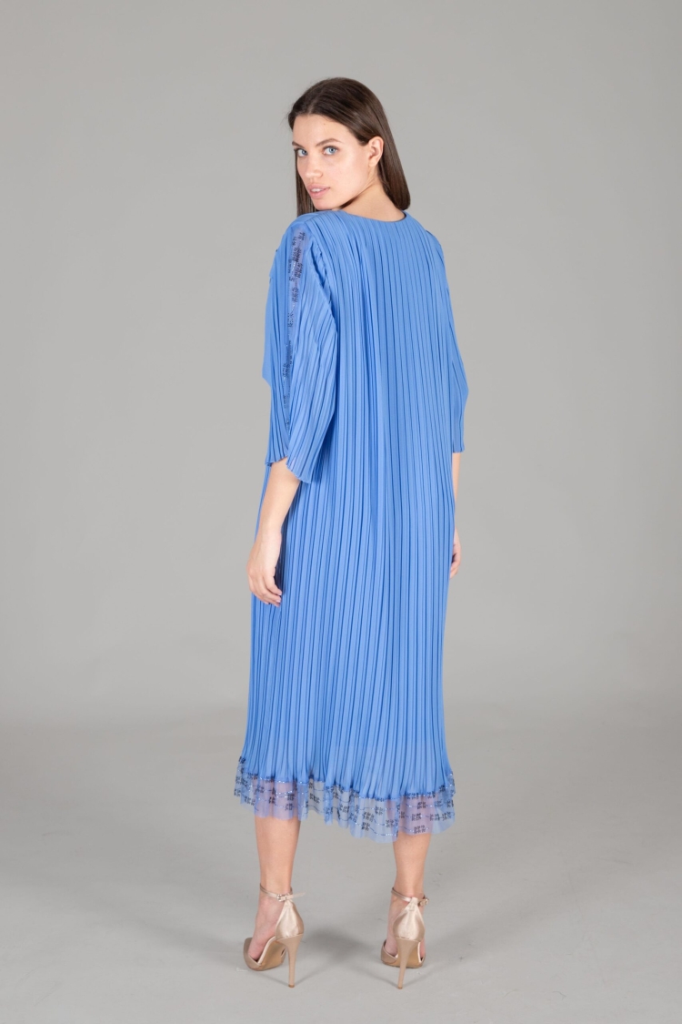 Round Neck Tulle Chiffon Dress