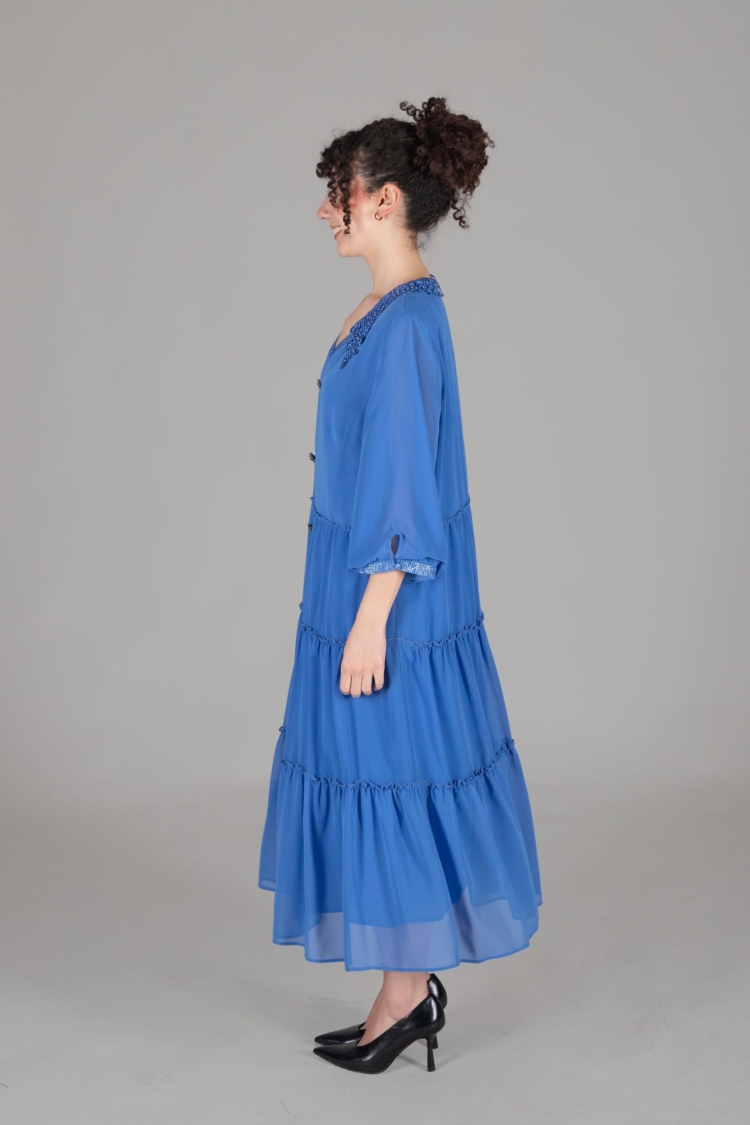 Apron Collar Chiffon Dress