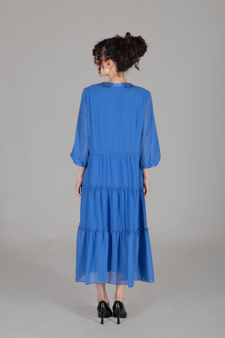 Apron Collar Chiffon Dress