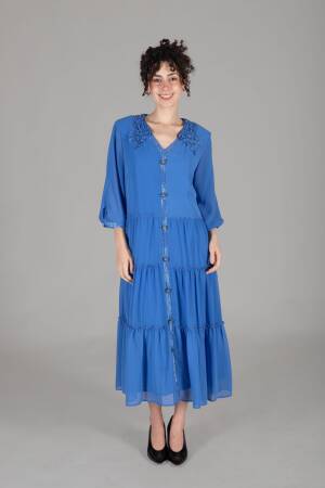 Apron Collar Chiffon Dress - GUMANIZE - Globality Store - Women Clothes Wholesale Turkey