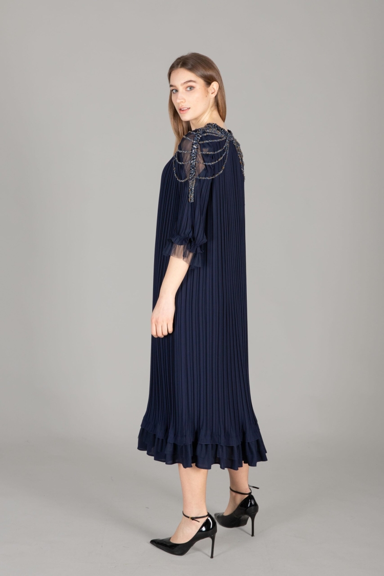 V Neck Venus Pleated Dress