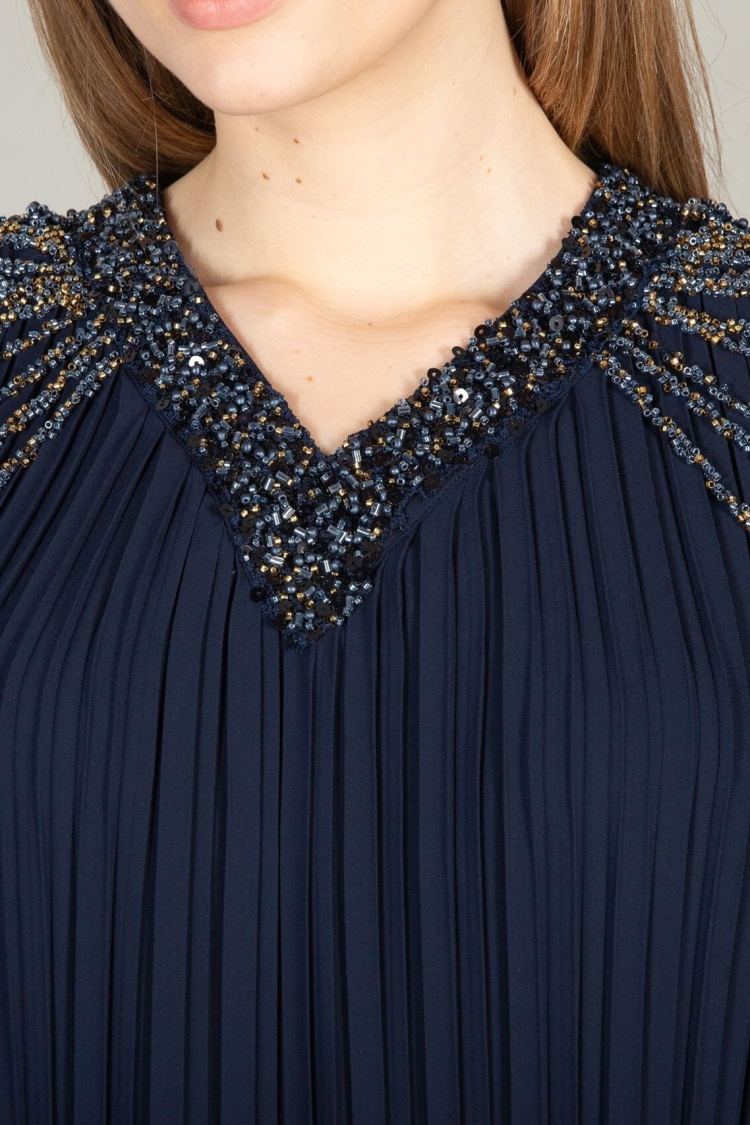 V Neck Venus Pleated Dress