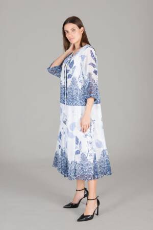Round Neck Empirme Dress - GUMANIZE - Globality Store - Women Clothes Wholesale Turkey