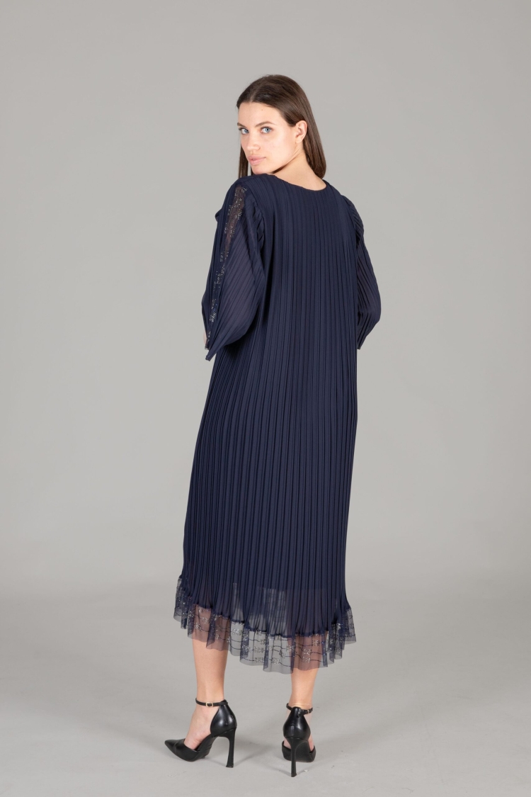 Round Neck Tulle Chiffon Dress