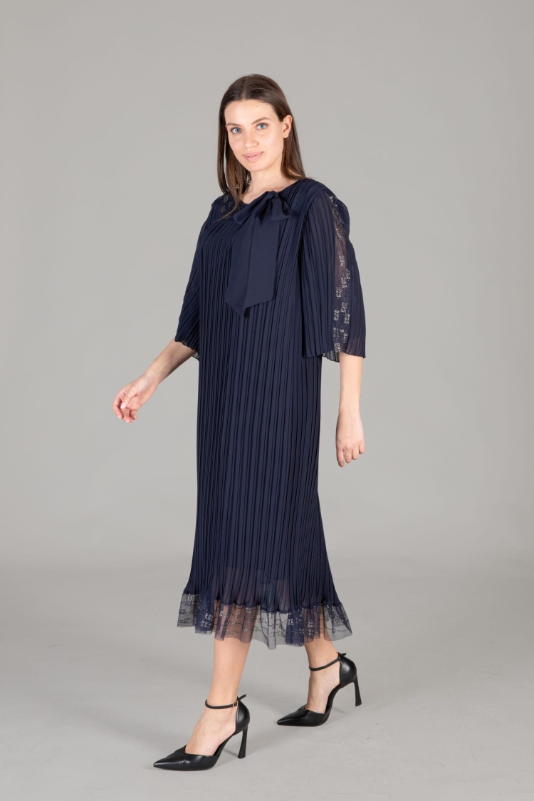 Round Neck Tulle Chiffon Dress