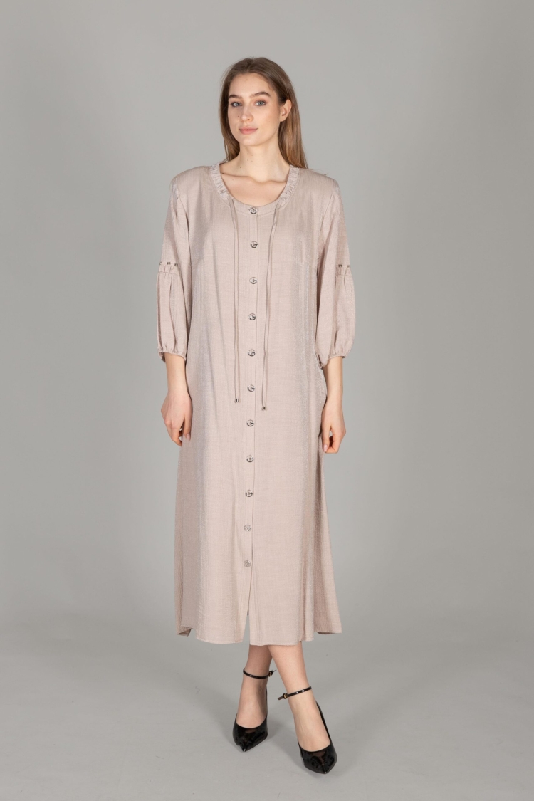 Round Neck Glitter Dress - GUMANIZE - Globality Store - Women Clothes Wholesale Turkey