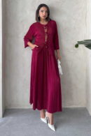 Pleise Skirt - Burgundy - Topshow - Globality Store - Women Clothes Wholesale Turkey