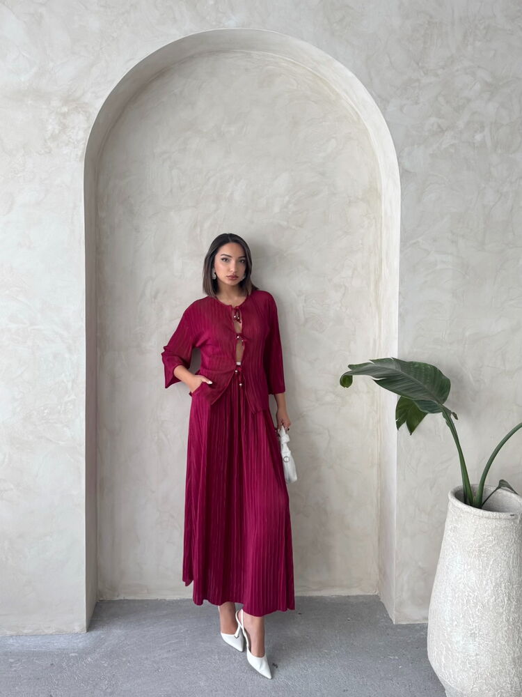 Pleise Skirt - Burgundy