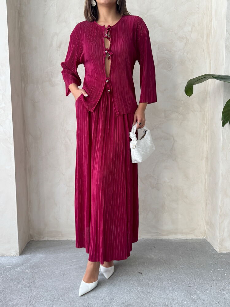 Pleise Skirt - Burgundy
