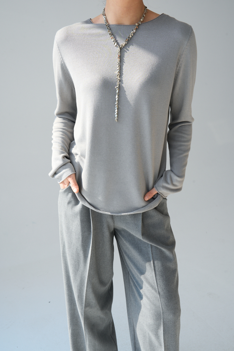 Plain Open Collar Sweater - Light - Qustyle - Globality Store - Women Clothes Wholesale Turkey