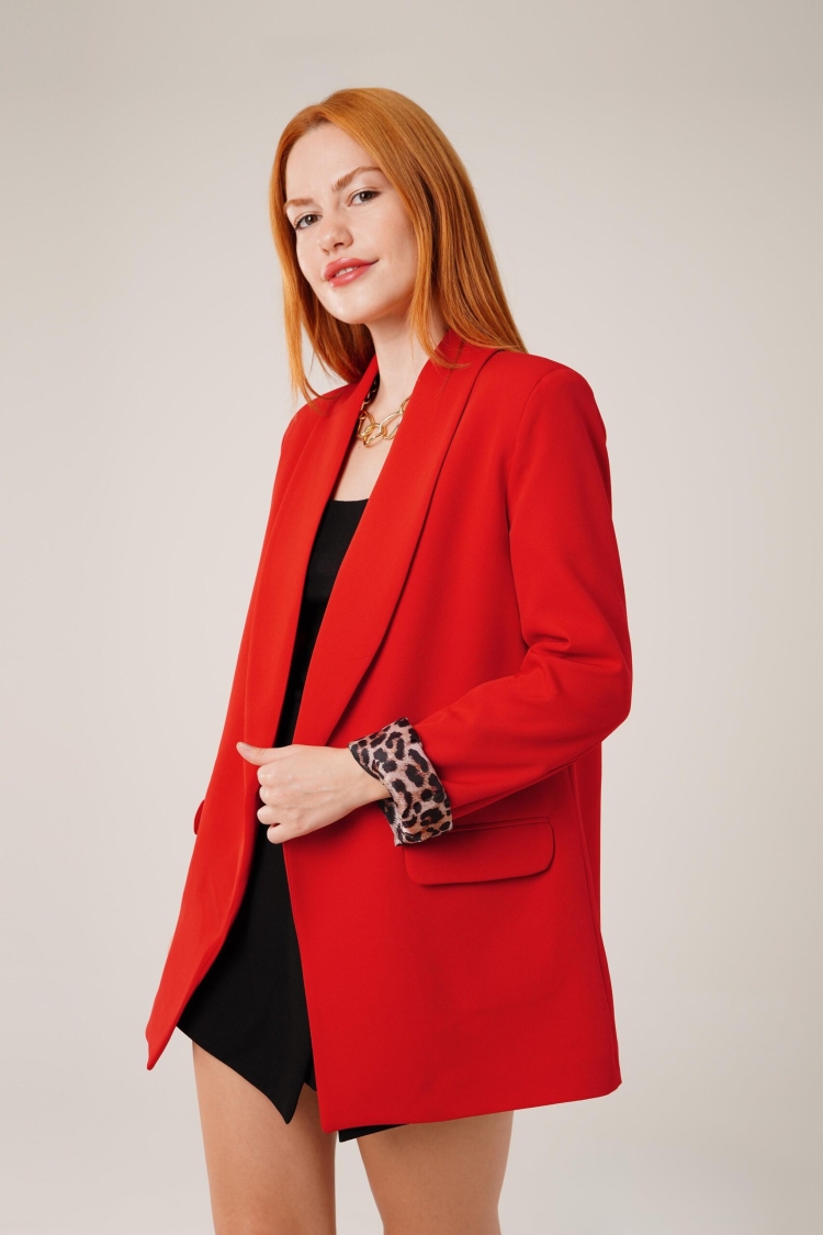 Leopard Detailed WholesaleBlazer Jacket