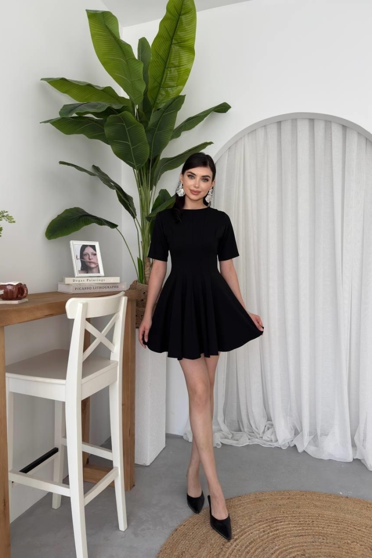Crem Pleated Dress