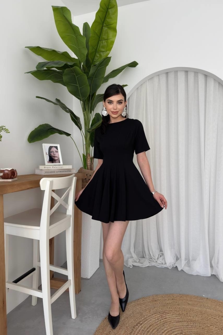 Crem Pleated Dress