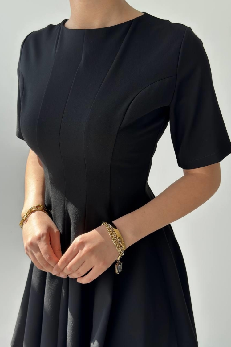 Crem Pleated Dress