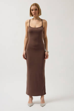Slim Strap Maxi Dress - Black Fashion - Globality Store - Women Clothes Wholesale Turkey