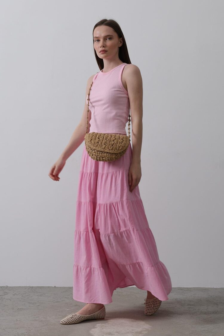 Kat Kat Linen Skirt - - Sugar - Reyon - Globality Store - Women Clothes Wholesale Turkey
