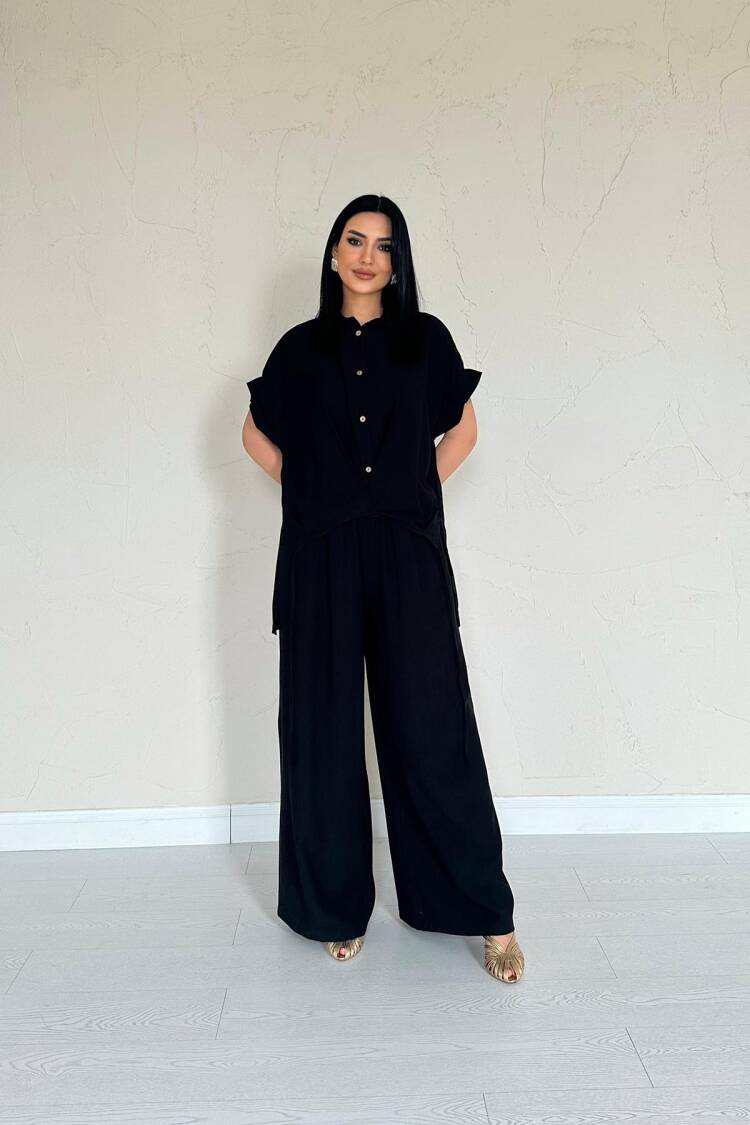 Front Pleated Double Linen Suit