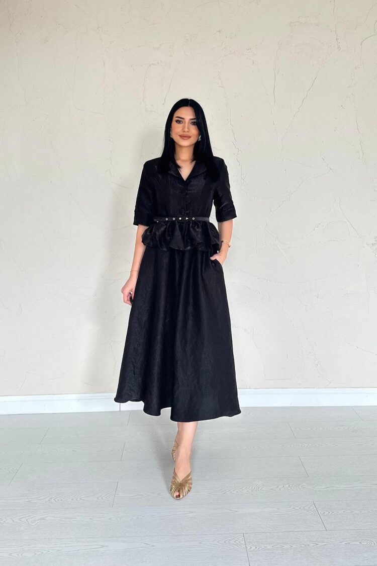 Slim Belted Ruffle Jacket And Ruffle Skirt Set