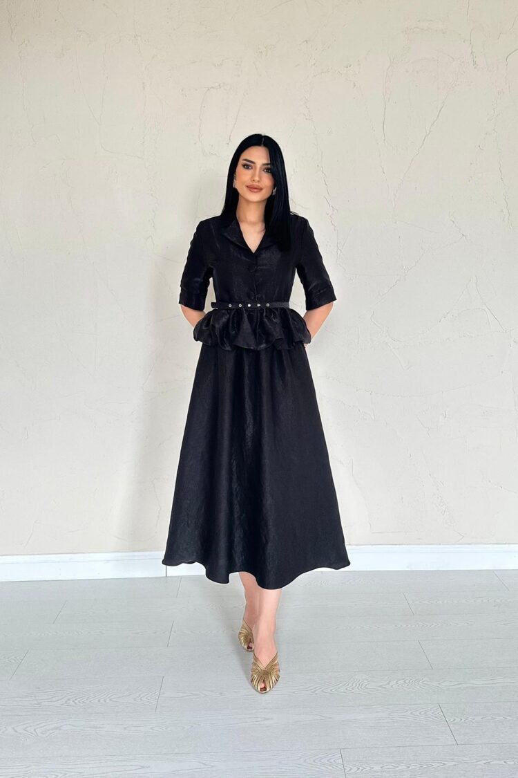 Slim Belted Ruffle Jacket And Ruffle Skirt Set