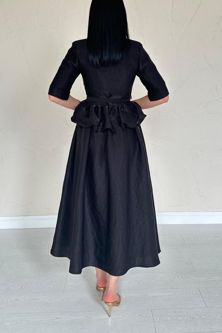 Slim Belted Ruffle Jacket And Ruffle Skirt Set