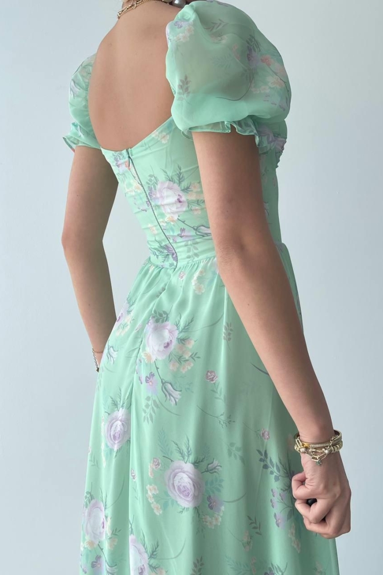 Chiffon Fabric Digital Pattern Printed Dress