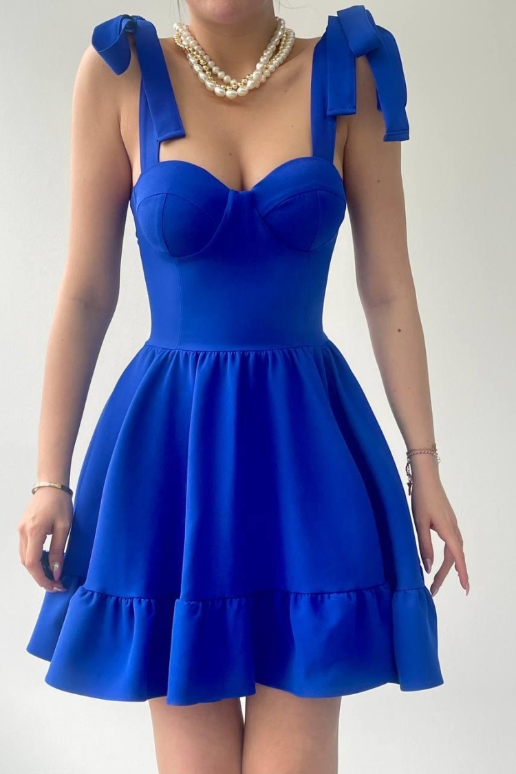 Tie Up Atlas Dress With Rope Strap