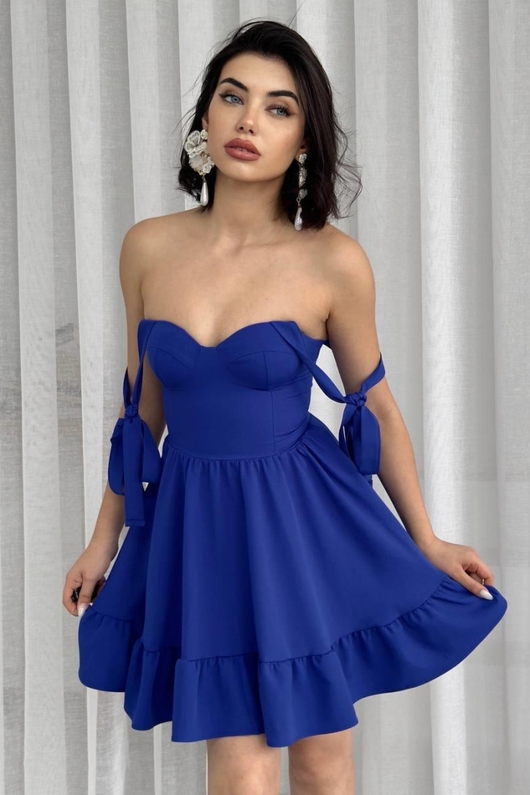 Tie Up Atlas Dress With Rope Strap