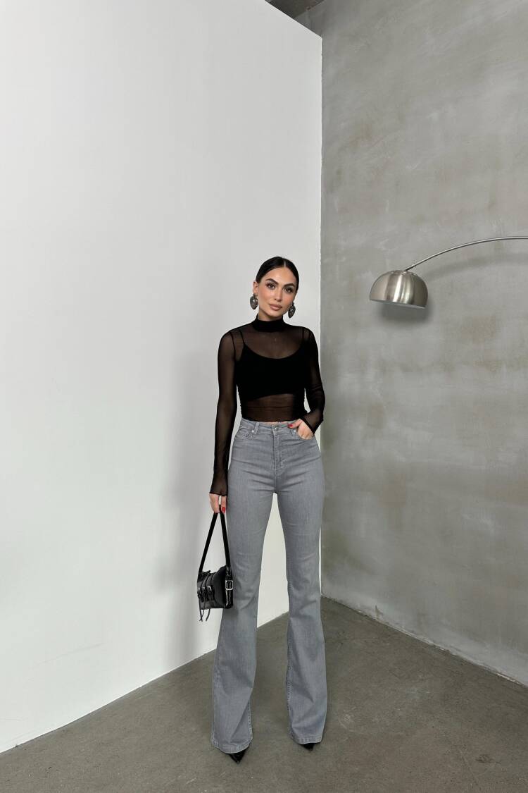 High Waist Slim Fit Spanish Leg LightFlare Jeans