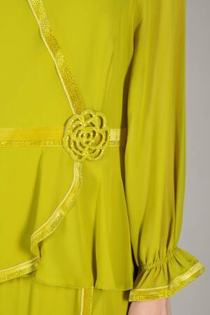 V Neck Multi Chiffon Dress - GUMANIZE - Globality Store - Women Clothes Wholesale Turkey