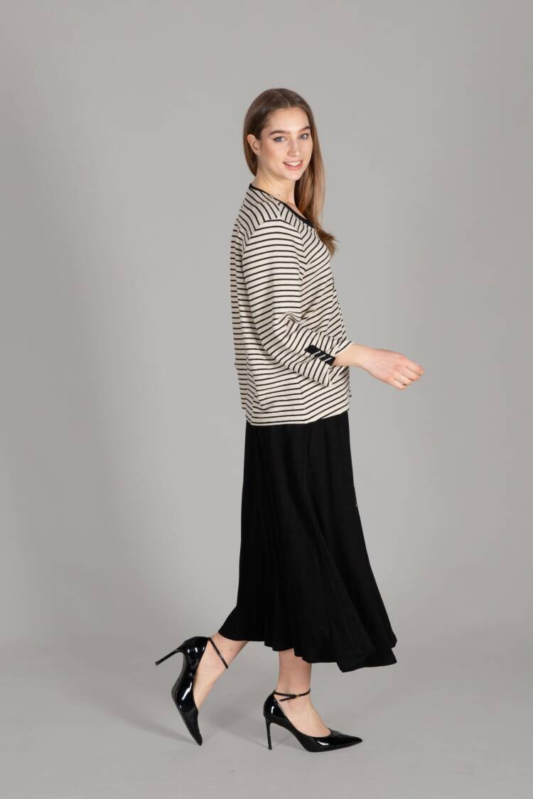 Striped Knitted Double Suit - Multicolor