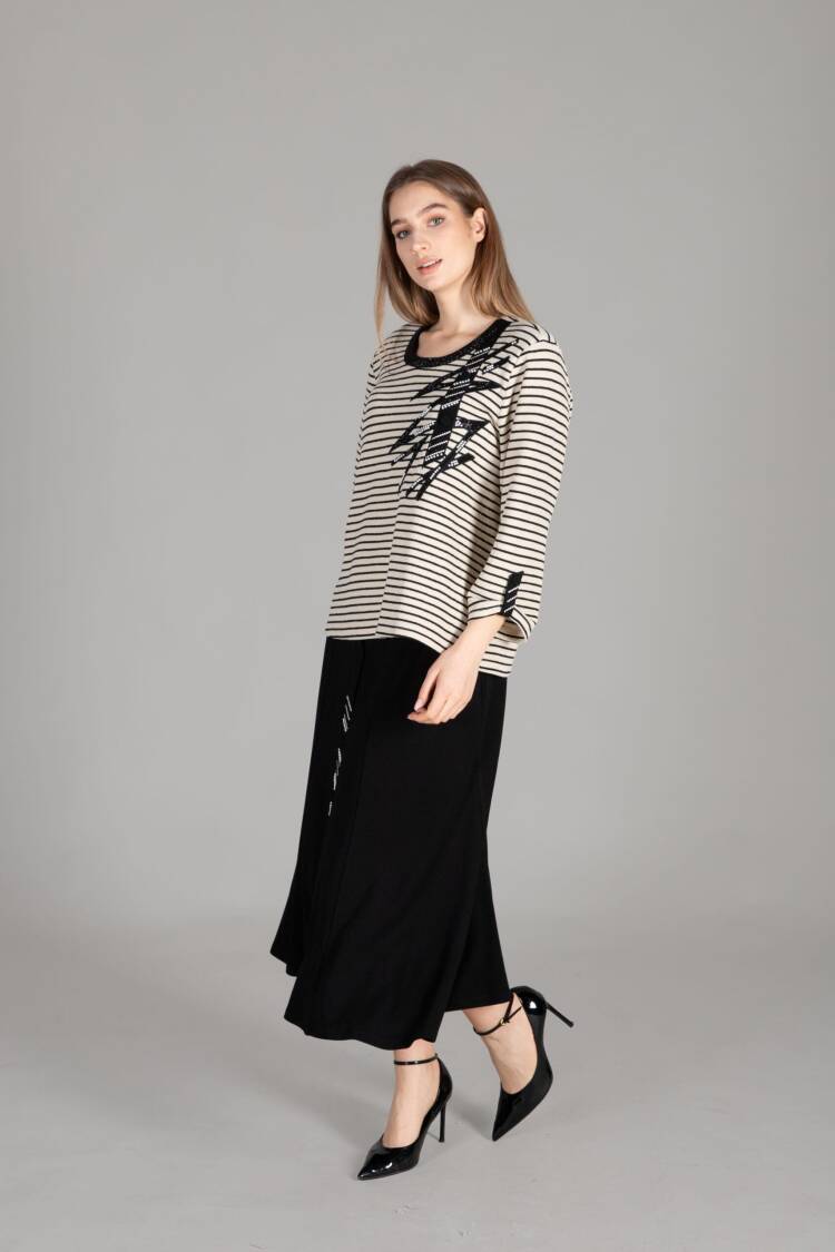 Striped Knitted Double Suit - Multicolor