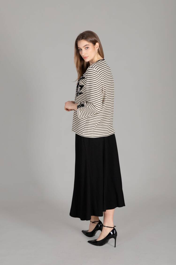 Striped Knitted Double Suit - Multicolor