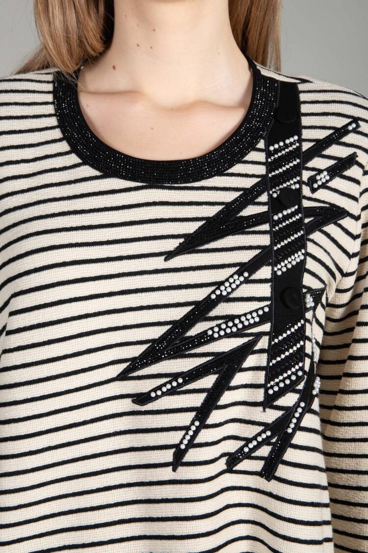 Striped Knitted Double Suit - Multicolor