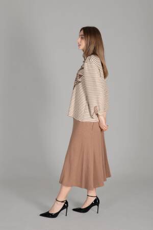 Striped Knitted Double Suit - Multicolor - GUMANIZE - Globality Store - Women Clothes Wholesale Turkey