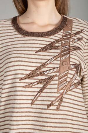 Striped Knitted Double Suit - Multicolor - GUMANIZE - Globality Store - Women Clothes Wholesale Turkey