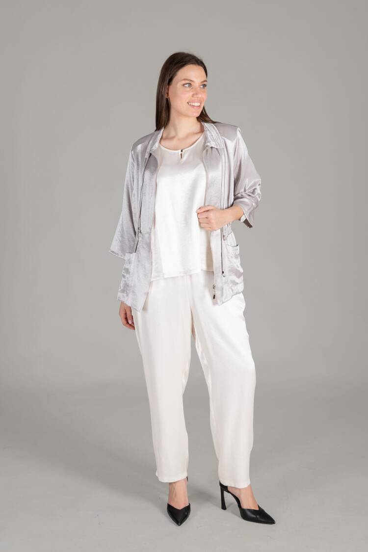 Jacket Blouse Pants Triple Set - Multicolor - GUMANIZE - Globality Store - Women Clothes Wholesale Turkey