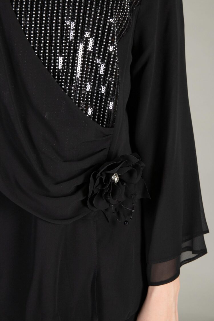 Round Neck Suzanna Suit - Black