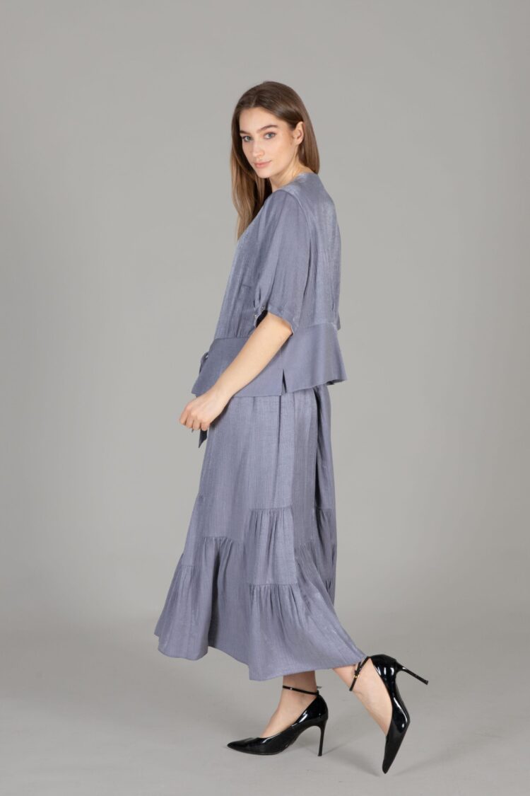 Round Neck Gown Skirt Set