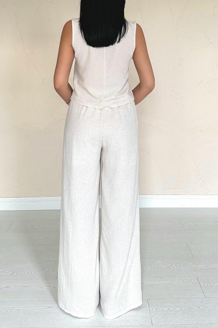 Linen Set With Bow Front - Stone