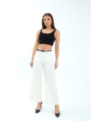 Trousers - Ecru - Fame - Globality Store - Women Clothes Wholesale Turkey