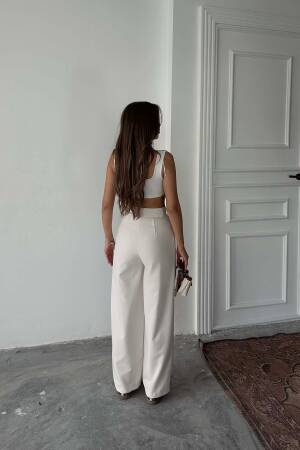 Polyviscose Double Button Palazzo Pants - Radica Fashion - Globality Store - Women Clothes Wholesale Turkey