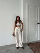 Polyviscose Double Button Palazzo Pants - Radica Fashion - Globality Store - Women Clothes Wholesale Turkey