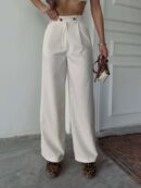 Polyviscose Double Button Palazzo Pants - Radica Fashion - Globality Store - Women Clothes Wholesale Turkey