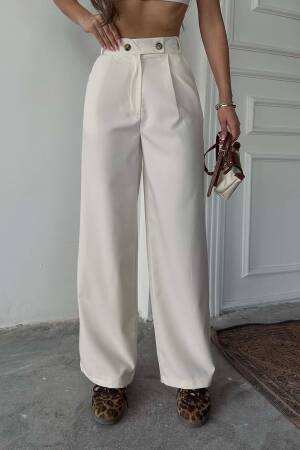Polyviscose Double Button Palazzo Pants - Radica Fashion - Globality Store - Women Clothes Wholesale Turkey